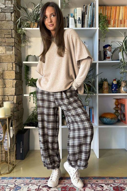 Patrick Plaid Brushed Cotton Demi Bloom Pant Earth